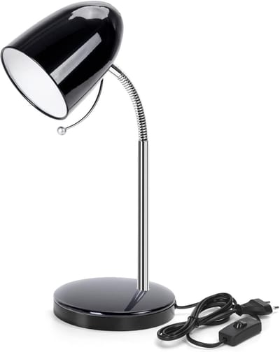 Aigostar Bureaulamp - H280mm - E27 Fitting - Verstelbaar - Tafellamp – Ledlamp - Zwart