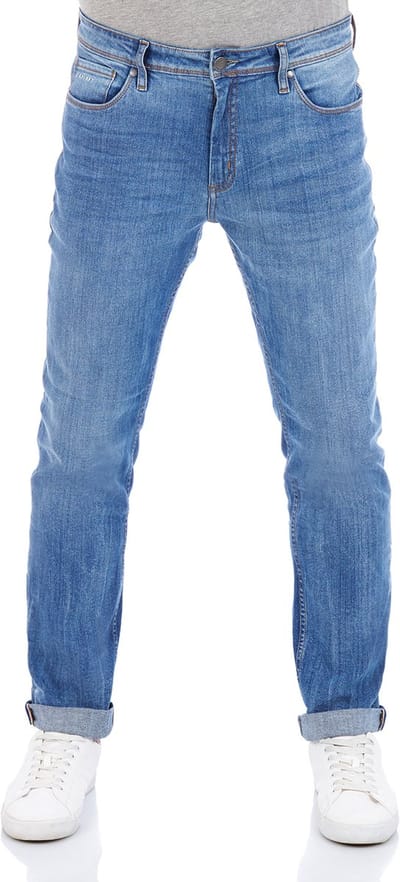 DENIMFY Heren Jeans Broeken DFMiro regular/straight Fit Blauw Volwassenen