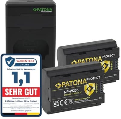 Protect 2X accu NP-W235 (2600mAh) met NTC-sensor en V1 behuizing - PD Performance USB-oplader 161888