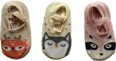 Hiden - Babysokken met Dierenprints Set - Comfortabel en Stijlvol voor Baby's en Peuters - Kindersokken Dieren - Zachte Babysokjes - Baby Cadeau Dierenthema - Anti-slip Baby sokken | Hert - Uil - Wasbeer