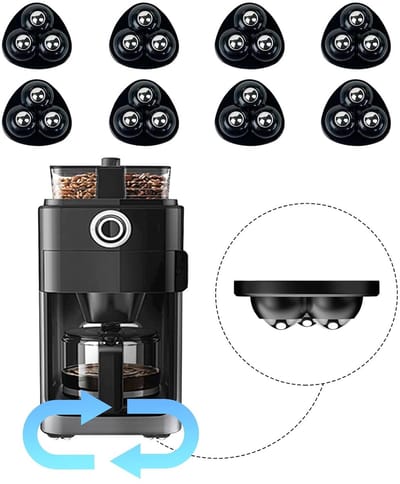 8-delige Apparaatwieltjes (Zwart) – Meubelgliders voor Keukenapparaten – Eenvoudig Verplaatsen van Koffiemachine/Blender/Oven