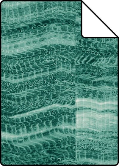 Proefstaal Origin Wallcoverings behang marmer motief smaragd groen - 26,5 x 21 cm - 337248-S