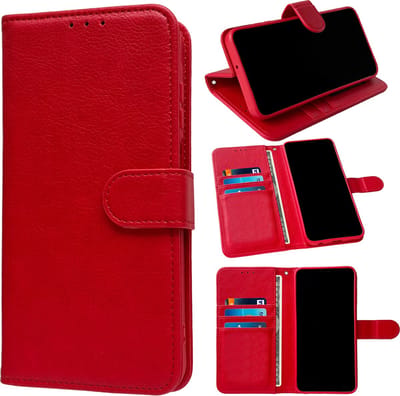 Casemania Hoesje Geschikt voor Oppo A40 / A40m / A60 5G - Rood - Portemonnee Book Case - Kaarthouder & Magneetlipje