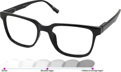 Leesbril Vista Bonita Cubo Photochromic-Black Vibe-+1.00