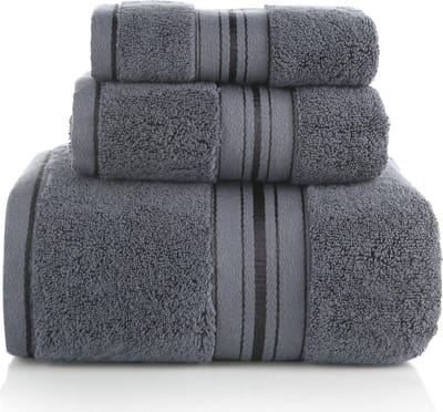 Luxe handdoeken – 3-delige set handdoeken antraciet - donkergrijs - 33 x 74 - 70 x 140 cm - 100 x 180 cm - badlaken – strandlaken - gastendoek