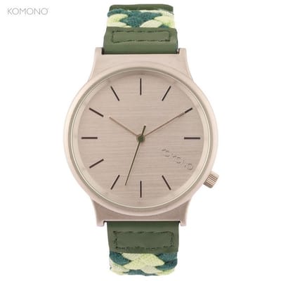 Komono Wizard Woven Series Mixed Greens Dames Design Horloge KOM-W1850 (Ø 36 mm)