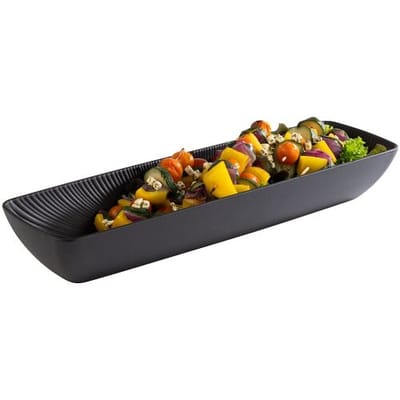 GGM Gastro (6 Stück) GN-Schale 2/4 - NERO - Melamin - 3,5 Liter - Tiefe: 80mm