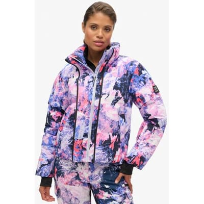 Superdry Wijdvallende Ski Pufferjas Paars Grootte: 44