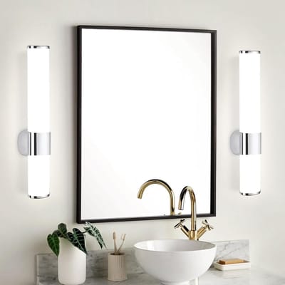 Glitzerlife - Wandspots Badkamer Set van 2 - LED 6W - IP44 Waterdicht - ABS & PC - Ø30cm - Chroom - Badkamerlampen