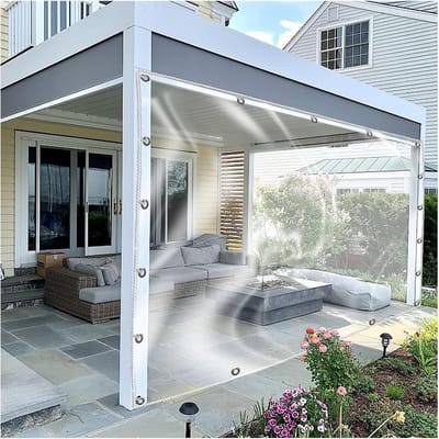 Afdekzeil Transparant - PVC Zeil - Buiten Beschermen - Waterdicht Scheurvast - 0.6x1.5m - Helder