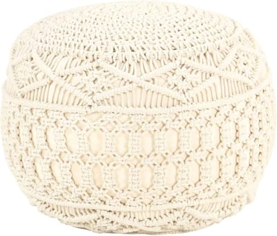 Zitkruk - Voetenbankje Ottomaan - Ontspannen Zitten - Handgemaakt Macramé - 45x30 cm
