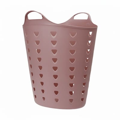Excellent Houseware Flexibele wasmand - oudroze - 60 liter - kunststof - 47 x 50 cm