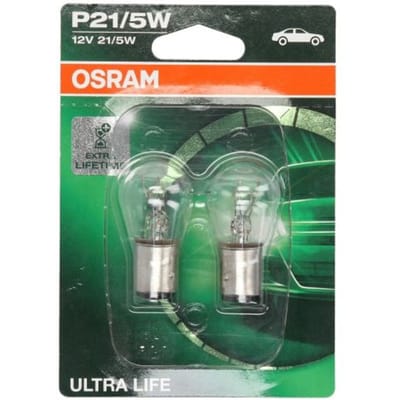 Ams-Osram P27/7w lamp OSRAM P21/5W Ultra Life 12V/5/21W, 2 Stuk