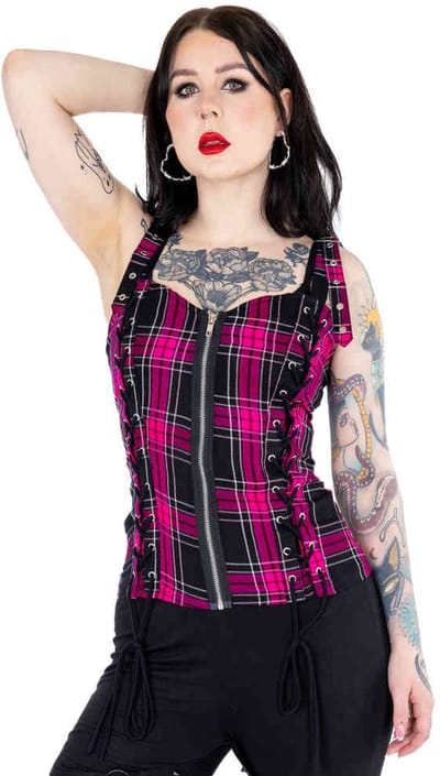 Heartless - Melanie Mouwloze top - S - Roze