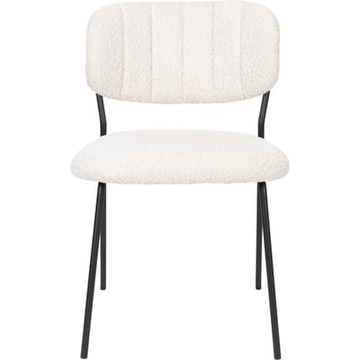 Housecraft Living Jolien Eetkamerstoelen Zwart/Bouclé - Set van 2