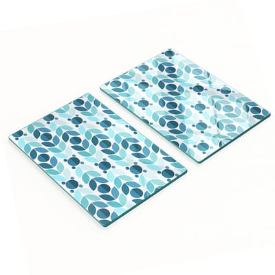 Duurzame en stijlvolle glazen borden met geometrisch patroon 2x40x52 cm