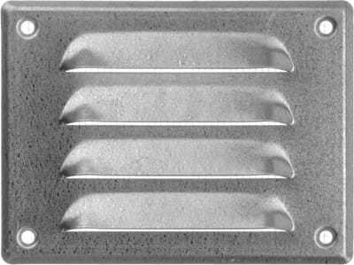 Ventilatierooster Metaal - Afvoerrooster Insectenwerend - Ventilatie Systemen - Verzinkt Staal Weerbestendig - 140x105mm - Verzinkt