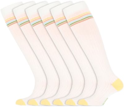 Kniekousen | Sokken voor meisjes | Merk: Yellow Moon | Kleur: Pastel | Maat: 19 t/m 34 | 6 Paar
