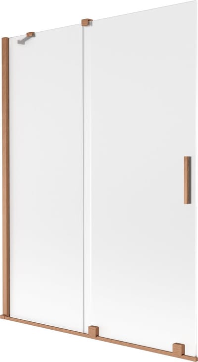 Mexen Velar badwand met 2 schuifvleugels 130 x 150 cm, ijs, geborsteld koper - 896-130-000-31-65