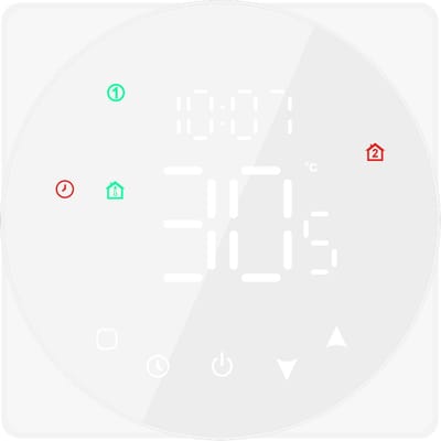 Affichage LCD Contrôleur de Température Intelligent 5A Écran Tactile Appareil Chaudière EauGaz Thermostat Hebdomadaire Wi-Fi blanc