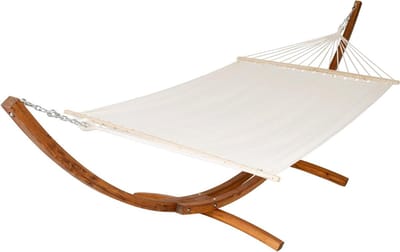 XXL Hangmat - Tweepersoons hangmat Houten standaard - Ontspannen in de tuin - Massief houten frame