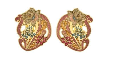 Behave - Oorclips dames - bloemmotief - roze - 3 cm