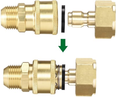 Dailygoods - Tuinslang Snelverbinding - Messing Adapter - Hogedrukreiniger - M18x1,5 en M22 - Duurzaam en Betrouwbaar - Geschikt voor Buiten