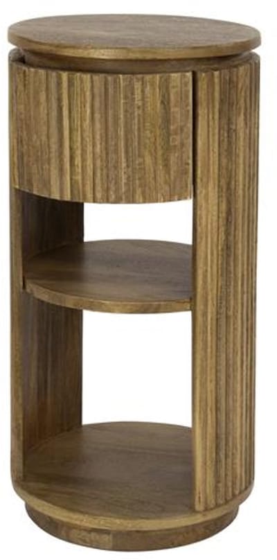 Giga Meubel Nachtkastje Wave XS - Naturel Mangohout - 30x30x60cm