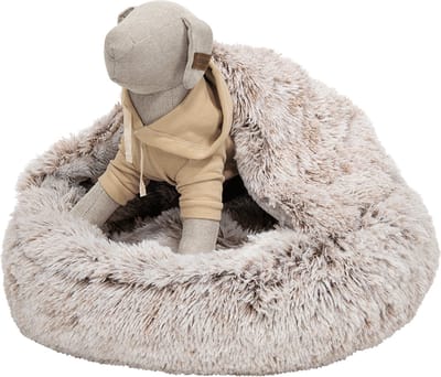 Animal Boulevard Ab10975 - Manden En Kussens - Hond - Ab Grot Long Plush Bruin-s 45x45x14cm - Maat: S