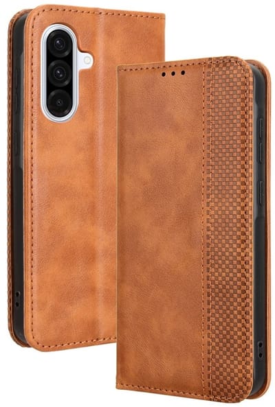 Coverup Hoesje - Geschikt voor Samsung Galaxy A36 Hoesje - Coverup Vintage Style Book Case - Bruin