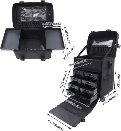Professionele Make-up Tas met Laden, 2-in-1 Cosmetica Organizer voor Foundation, Lipstick en Make-up Borstels, Ideaal voor Huidverzorging en Haarstyling
