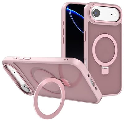 Backcover met onzichtbare standaard [Compatibel met MagSafe] Schokbestendig Hoesje - Geschikt voor: Apple iPhone 17 Air - Roze