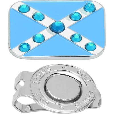 Clip de chapeau magnétique amovible en alliage de zinc pour golf avec marqueur de balle Clips d'alignement pour le putting de golf bleu