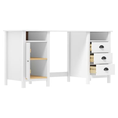 vidaXL - Bureau - Hill - 150x50x74 - cm - massief - grenenhout - wit