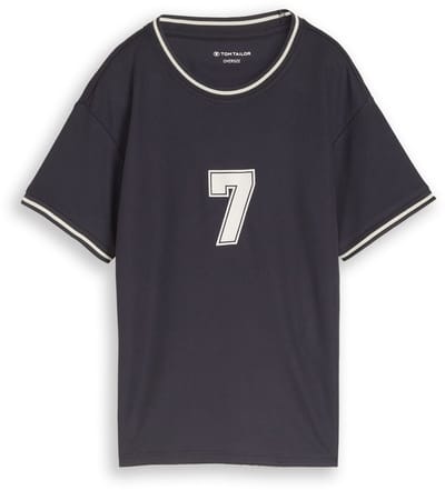 Tom Tailor - T-shirt met print op de rug - Maat 92/98 - coal grey