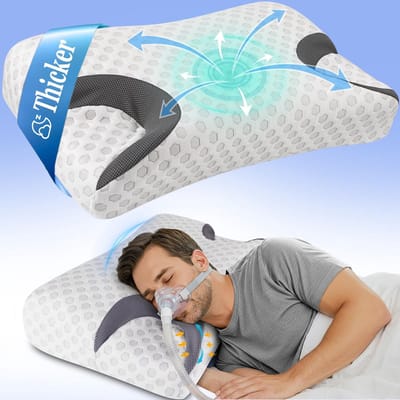 Dailygoods- Nekkussen orthopedisch - ergonomisch kussen - traagschuim - ademende kussenhoes - wasbare kussenhoes - 64 x 38 x 10,5 cm - Slaapkussen