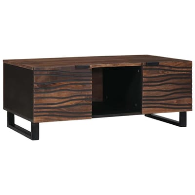 vidaXL - Salontafel - Walnotenhout - 100 - x - 54 - x - 40 - cm - Bewerkt - hout