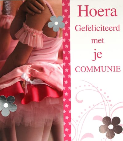 6 Luxe Wenskaarten Communie - Art of Cards - 12x13.5cm - Wenskaart Dubbele Kaart - Met Envelop - Luxe Wens Kaart - Heilige Communie - Greeting Card - 14383 - In Folie Apart Verpakt - Communion - Gemeinschaft - Gratis Verzonden - Hoge Afnamekortingen