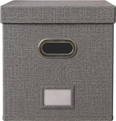 Somstyle LP Opbergbox - 33 x 33 x 33 CM - Opbergsysteem - LP Houder voor 50 Platen - Grijs