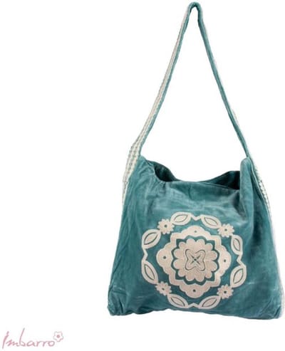 Imbarro - Tas - Shopper - Aimy - Blauw - 100% Katoen Velvet