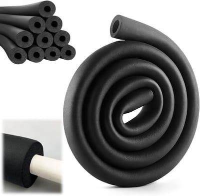 Isolatie voor leidingen van 9 mm dik, geschikt voor verwarmingsbuizen, fitnessapparatuur en leidingen van koper (zwart, Ø 16 mm)