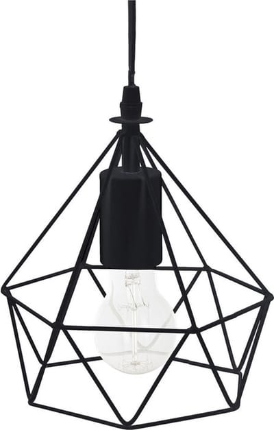 Hanglamp - zwart - draadstaal - metaal - H22 - B19
