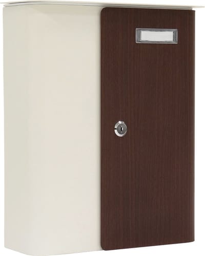 Rottner Brievenbus Splashy Wit met Houtlook Deur - 35,7x29,5x10cm