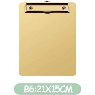 A4 A5 Metalen Klembord Gouden Map Roestvrijstalen Klembord Opbergruimte Schrijfbestandbord voor Zakelijke Benodigdheden Papierhouder beige