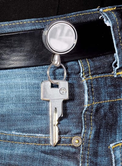 Riemclip Sleutelhanger met nylon snoer Edelstaal