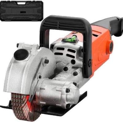 Elektrische muurfrees - 3000W - met 5 zaagbladen - Sleuvenzaagmachine - Oranje