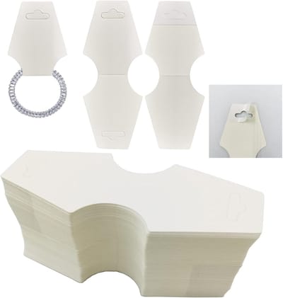 200 Stuks Displaykaarten voor Kettingen Armband Display Kaarten,Zelfklevend Sieradenverpakking Displaykaart voor Kettingen,Armbanden,Haarbandweergave(Wit)