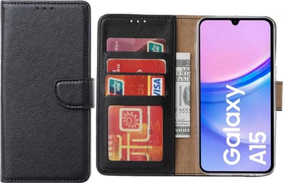 Hoesje geschikt voor Samsung Galaxy A15 5G/4G hoesje - Arara bookcase- Zwart
