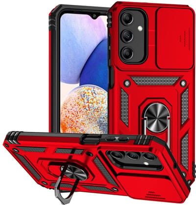 Coverup Hoesje - Geschikt voor Samsung Galaxy A15 Hoesje - Coverup Armor Ring Kickstand Back Cover met Camera Shield - Rood