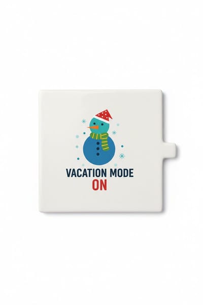 Vakantiemodus Aan Tegel – Schattig Sneeuwpop Vakantie Design – Leuke Keramische Decoratieve Tegel Cadeau voor Wintervakantie Liefhebbers